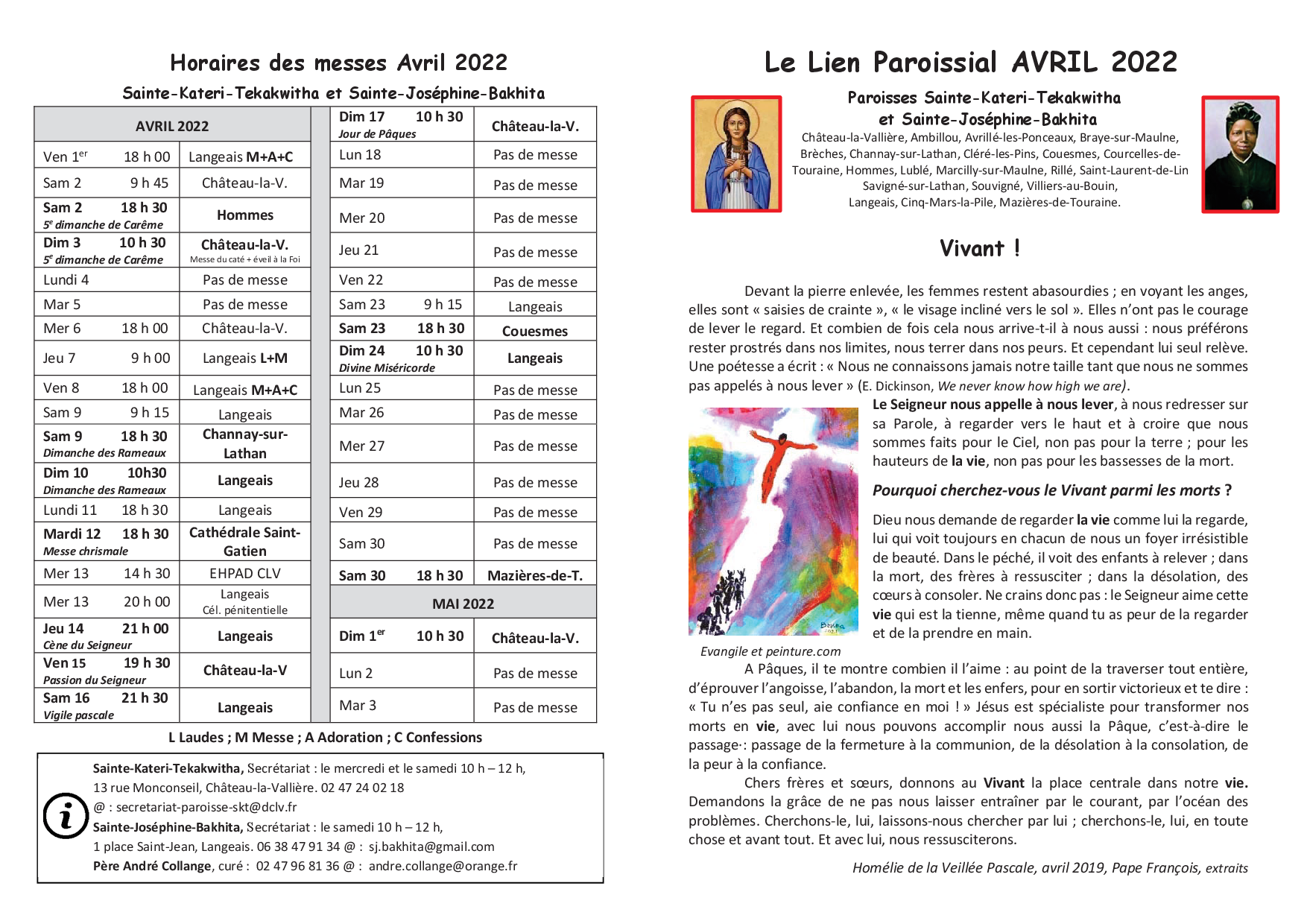 Le lien paroissial - avril 2022